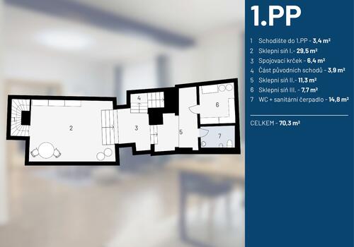 Činžovní dům 370 m², Slaný — půdorys 1