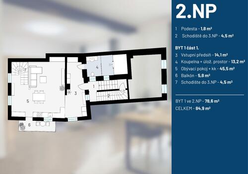 Činžovní dům 370 m², Slaný — půdorys 3
