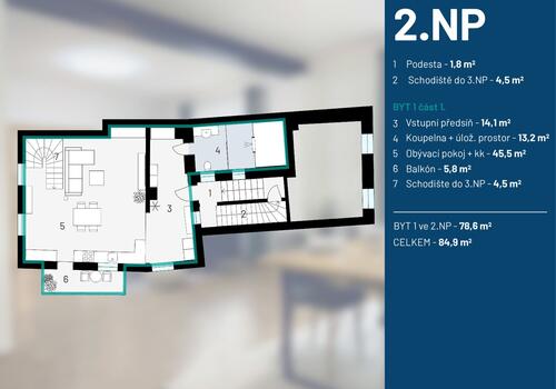 Činžovní dům 370 m², Slaný — půdorys 6
