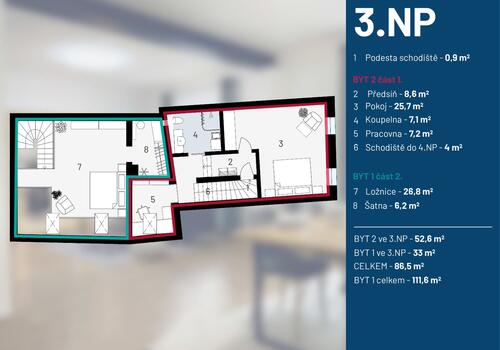 Činžovní dům 370 m², Slaný — půdorys 7