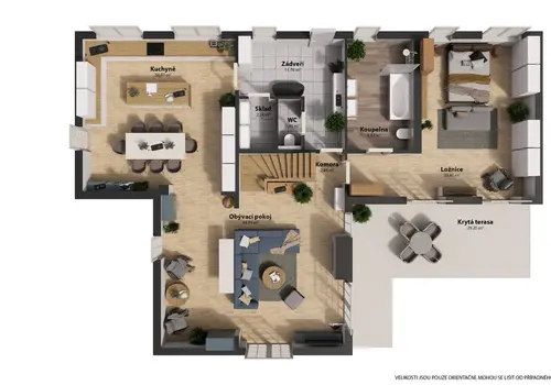 Rodinný dům 323 m², pozemek 1 893 m², U Koupaliště, Družec — půdorys 2