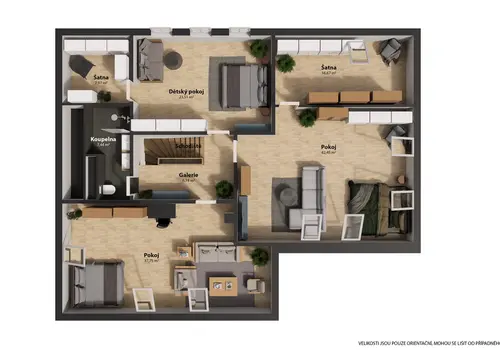 Rodinný dům 323 m², pozemek 1 893 m², U Koupaliště, Družec — půdorys 3