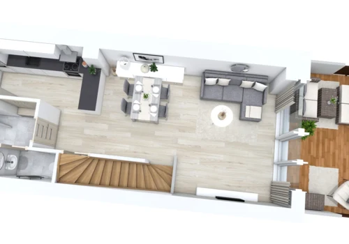 Řadový dům 3+kk, 103 m², Ořešín, Buštěhrad — půdorys 1