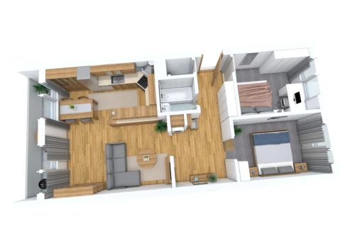 Byt 3+kk, 75 m², Italská, Kladno — Kročehlavy — půdorys 2